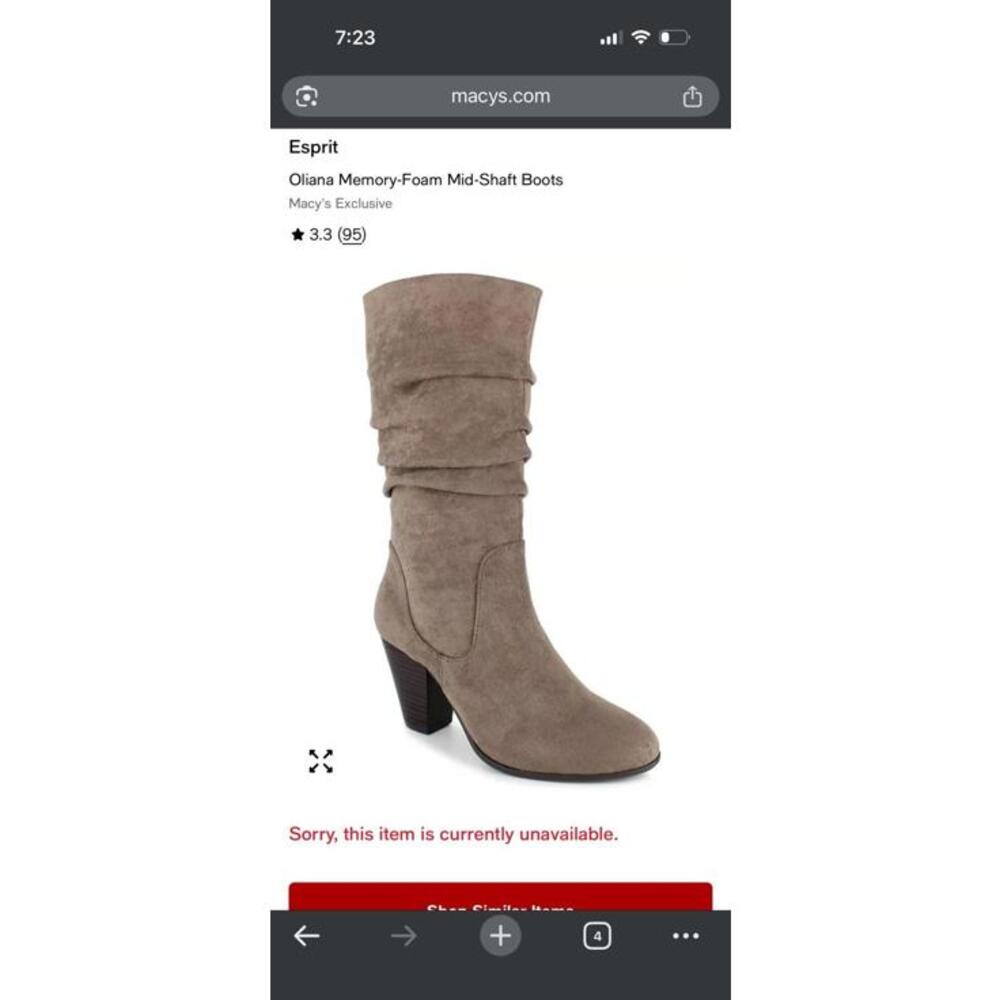 Espirit Oliana Memory-Foam Mid-Shaft Boot (Women's)  taupe- Sz 10M - Picture 8 of 8
